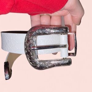 White Western Belt